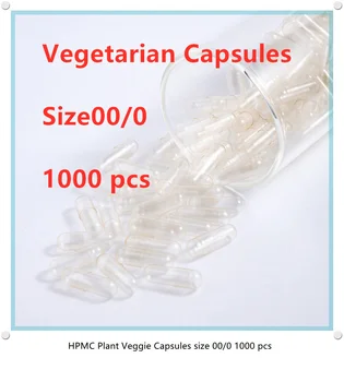 1000 шт. Размер 0 # 00 # Целлюлоза Прозрачная HPMC Растительные Пустые капсулы, Футляр для таблеток, Вегетарианские капсулы Соединенные Капсулы