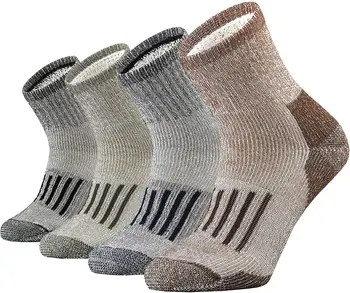 Мужские носки из шерсти мериноса, впитывающие влагу, теплые походные носки с тяжелой подушкой, 4 пары, Размер Евро 43-46
