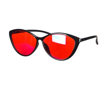 Женские очки Y2k Cat Eye TR90 в Оправе с Анти-синим светом, компьютерные очки без диоптрий, красно-оранжевые линзы, Улучшающие сон при длительных играх