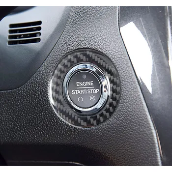 Кольцо для кнопки запуска автомобиля из углеродного волокна, модификация, накладка, декоративные наклейки Для Ford Explorer, автомобильные внутренние аксессуары