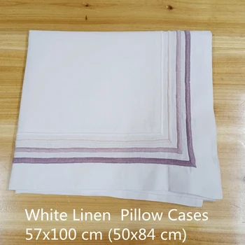 Набор из 2 наволочек /Белое полотно с вышивкой / Наволочки подходящего размера (50x84 см)