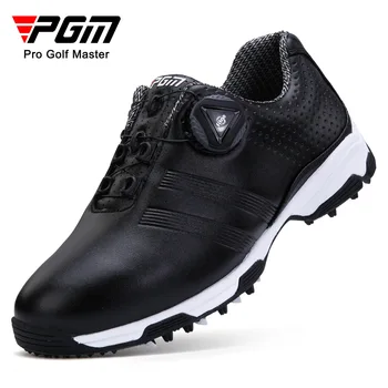 Женская обувь для гольфа PGM, Новый водонепроницаемый верх, Вращающиеся шнурки, противоскользящие заклепки