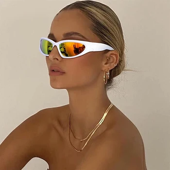 Дропшиппинг UV400 Поляризованные солнцезащитные очки в стиле Y2K, Унисекс, Детское Зеркало, Роскошные красочные Винтажные модные солнцезащитные очки 400 Изгибов