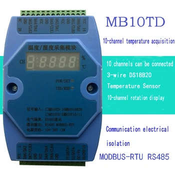 DS18B20 10 Многоканальный модуль измерения температуры RS485 Modbus RTU 2 заказа
