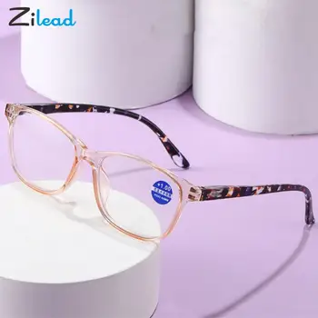 Zilead Модные Очки Для Чтения Женщины Мужчины Сверхлегкие Анти-Синие Легкие Квадратные Очки Для Чтения При Пресбиопии Goggle +1+1.5+4