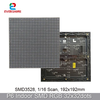 SMD3528 P6 RGB полноцветный 192x192 мм 32x32 пикселей светодиодный матричный экран для помещений