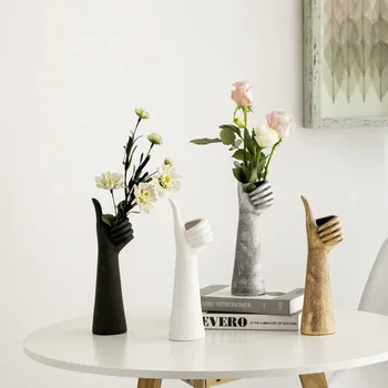 Керамическая ваза для большого пальца, Креативная вставка для дома, Сухой цветок, Гидропоника, Гостиная, Украшение рабочего стола, Современные поделки