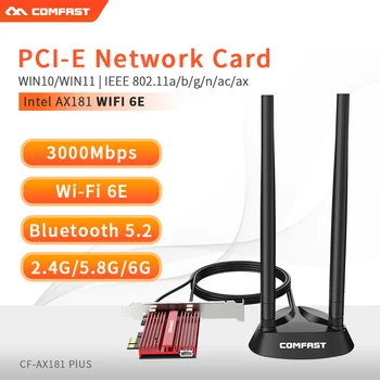 3000 Мбит/с WiFi 6E PCIE Беспроводной WiFi Адаптер Bluetooth 5,2 Двухдиапазонный 2,4 G/5G PCI Express 802.11AX Сетевая карта Wi-Fi для рабочего стола