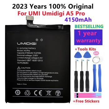 2023 Года 100% Оригинал для UMI Umidigi A5 Pro A5Pro Аккумулятор для телефона 4150 мАч, Высокое качество, новинка + бесплатные инструменты