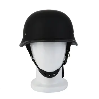 Новейший мотоциклетный шлем M/L/XL, матовый черный, Немецкий стиль, Винтажный прочный немецкий шлем с половиной лица, Мотоциклетный шлем, Лидер продаж