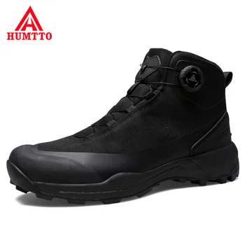 Водонепроницаемая походная обувь HUMTTO, горные треккинговые ботинки, Черные походные кроссовки для мужчин, Безопасная Спортивная обувь для скалолазания, Тактическая мужская обувь