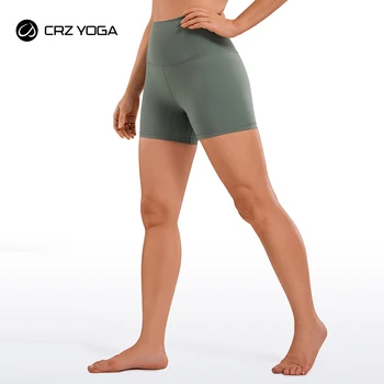 CRZ YOGA Naked Feeling Тренировочные шорты для йоги с высокой талией для женщин, спортивные шорты для бега, волейбола, короткие, обтягивающие -4 дюйма