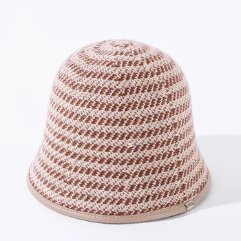 Женская Кепка-панама COKK из клетчатой кожи с рыбацкими полями, ретро Модная женская кепка Gorro Bob, Новая корейская кепка, теплая
