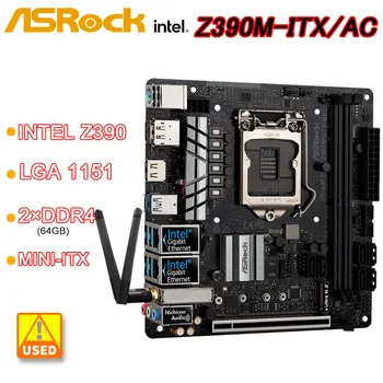 Материнская плата Intel Z390 LGA 1151 Asrock Z390M-ITX/AC 2 × DDR4 64GB PCI-E 3.0 M.2 USB 3.1 Mini-ITX для 9th/8th GenCore i9/i7/i5/i3