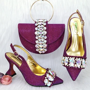 2023 Новейший Зрелый Элегантный Классический цветочный Дизайнерский офис, Женская обувь и сумка для вечеринок серебристого цвета