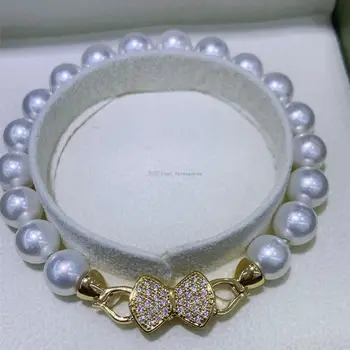 Ювелирные изделия из жемчуга своими руками, ожерелье, браслет, сохраняющий цвет, пряжка-бабочка, позолоченная медь, позолоченное золото 18 карат