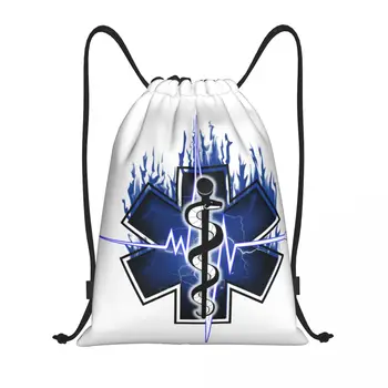 Star Of Life Сумки на шнурке Женские Мужские Складные Спортивные сумки для спортзала Emt Paramedic Рюкзаки для хранения покупок