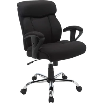 Офисное кресло Serta Big & Tall из ткани для менеджеров, весит до 300 фунтов, черное
