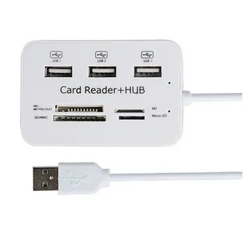 USB-концентратор 3.0 Multi USB 3.0 HUB Splitter Card Reader Универсальный 3-портовый USB-концентратор 4-портовый Высокоскоростной внешний считыватель карт памяти