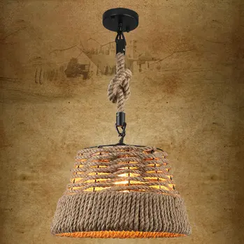 Плетеный Лофт, железная веревка, Подвесной светильник Edison, Промышленные Винтажные подвесные светильники для столовой, Подвесной светильник для бара, Домашнее освещение