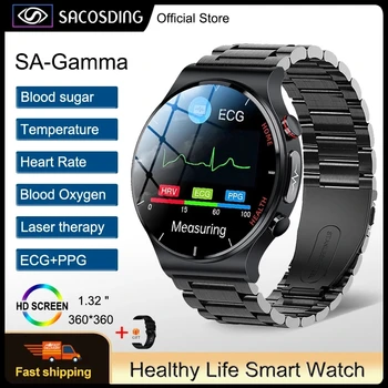 Новые умные часы с лазерным лечением, мужские смарт-часы для ЭКГ, PPG, отслеживания сердечного ритма, артериального давления, здоровья, смарт-часы для Samsung Huawei