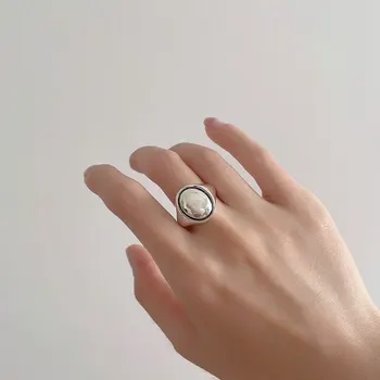 Новое поступление, Модное простое женское кольцо с овальным дизайном и платиновым покрытием, Ювелирные изделия оптом для женщин, подарки на Новый год, не выцветает