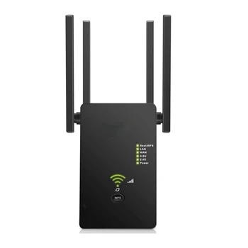 Беспроводной Wi-Fi ретранслятор 5 ГГц, маршрутизатор 1200 Мбит/с, усилитель Wi-Fi, хост-ретранслятор, черный штекер ЕС
