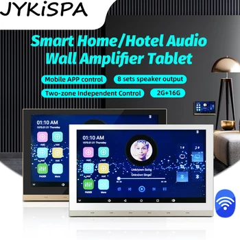 Умный Дом WiFi Усилитель 10-дюймовый Сенсорный экран Bluetooth Встроенные Усилители 25 Вт Аудио Фоновая Музыка Аудио Стерео Панель