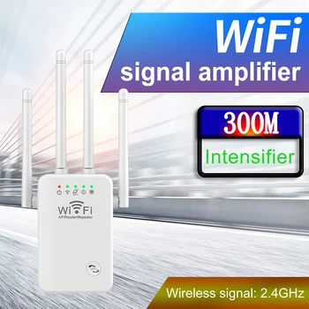 WiFi Удлинители Усилитель сигнала 2,4 ГГц Беспроводной интернет-ретранслятор Простая настройка 4 Антенны дальнего действия для дома с портом Ethernet