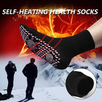 Зимние самонагревающиеся магнитные женские носки для мужчин, самонагревающиеся носки для магнитотерапии, Удобные теплые массажные носки с давлением