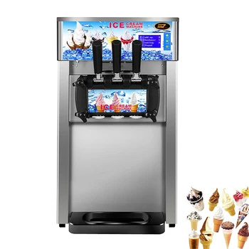 Коммерческая машина для приготовления мягкого мороженого, настольные машины для приготовления десертного мороженого, ЖК-панель, автомат по продаже мороженого