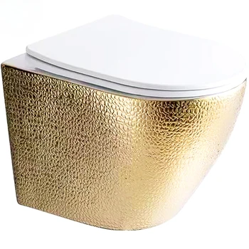 Роскошная буферная крышка многоцветные керамические санитарные туалетные принадлежности квадратный настенный туалет с золотым драконом