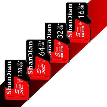 SHANDIAN Оригинальная смарт-карта памяти SD 128 ГБ Флэш-мини-карта SD 32 ГБ 64 ГБ Класс 10 UHS-I Высокоскоростная TF-карта для мобильных телефонов