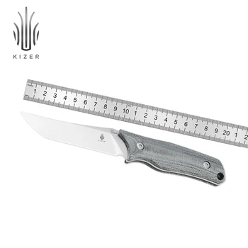 Нож с фиксированным лезвием Kizer Elgon 1049A1 2023, Новая ручка из микарты со стальным лезвием D2, Фиксированный нож с ножнами