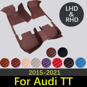 Высококачественные кожаные автомобильные коврики для Audi TT FV 8S MK3 2015 ~ 2021 Модные Аксессуары для интерьера, ковры на заказ, коврик для укладки автомобиля