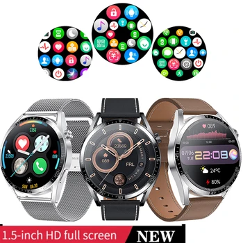 Смарт-часы для Мужчин, Цифровые Часы с 1,5-дюймовым HD-экраном, Беспроводная Зарядка NFC для Huawei P Smart Z Y5 Y6 Y7 Pro Y9 Prime 2 Samsung