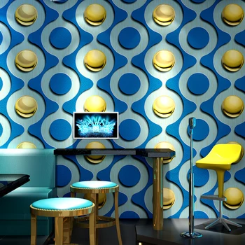 2020 Современные геометрические обои Pearl Circle 3D KTV Бар Кофейня Персонализированные обои в Рулонах Декор Фон papier peint