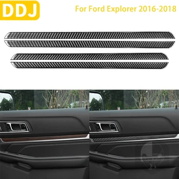 Для Ford Explorer 2016-2018 Аксессуары Из углеродного волокна Внутренняя отделка дверной полосы Наклейка Украшение