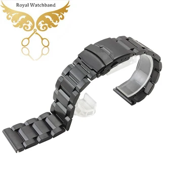 Ремешок для часов 22 мм, черные мужские ремешки для часов из нержавеющей Стали, браслеты, ремешок для L G Watch