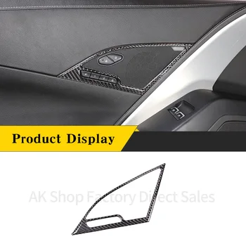 Накладка из настоящего Углеродного волокна, рамка для левого дверного рожка, декоративная наклейка для Chevrolet Corvette C7 2014-2019, Аксессуары для интерьера автомобиля