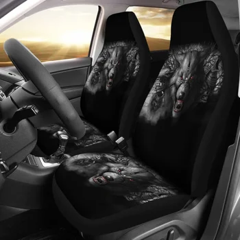 Чехлы для автомобильных сидений Red Eyes Furious Wolf 211502, Упаковка из 2 универсальных защитных чехлов для передних сидений