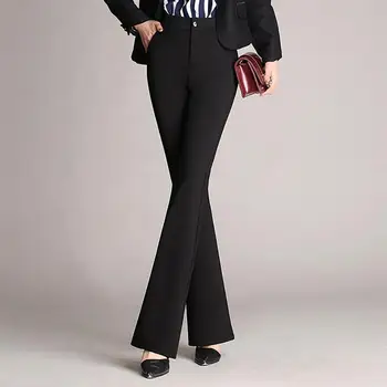Однотонные Стильные Эластичные повседневные женские осенние прямые брюки, обтягивающие живот, длинные брюки, мягкие для офиса