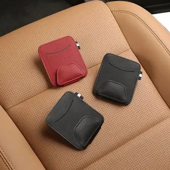 Автомобильный держатель для очков, компактная кожаная сумка-держатель для очков с магнитной застежкой, зажим для очков из воловьей кожи для