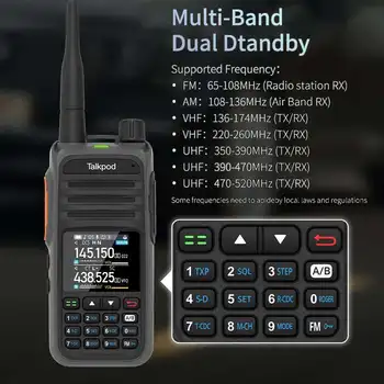 Talkpod A36plus, Двухсторонние Приемопередатчики, Многофункциональная портативная рация с цветным дисплеем, UHF/VHF/AM/FM, многодиапазонная Портативная