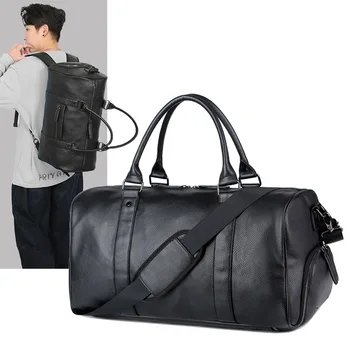 Большая сумка для фитнеса из искусственной кожи, спортивная одежда, Упаковочные сумки, Мужская сумка-тоут с карманом для обуви, дорожная сумка XA85B