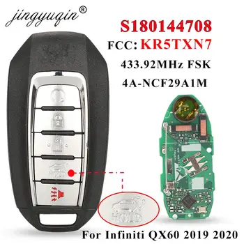jingyuqin KR5TXN7 Бесконтактный Умный Дистанционный Автомобильный Ключ для Infiniti QX60 2019 2020 2021 + S180144708 434 МГц 4A 285E3-9NR5B 5 кнопок Брелок